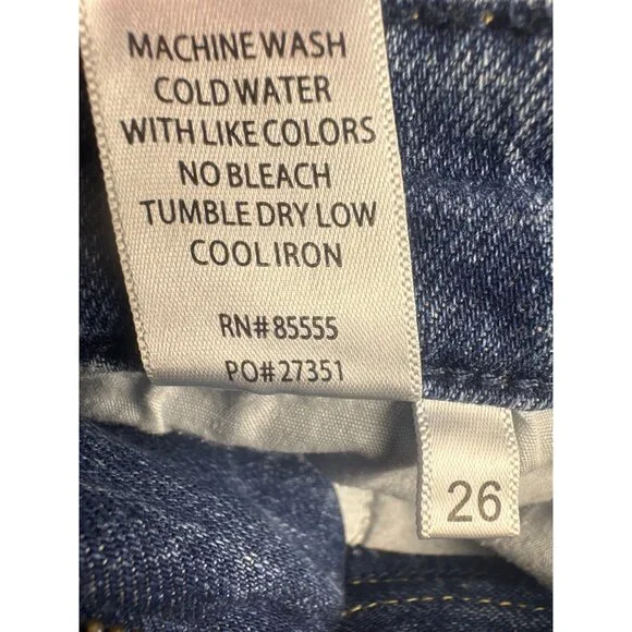 Pistola Distressed Blue Denim Jeans High rise Sz 26 Ripped knee Straight Leg - Picture 9 of 10